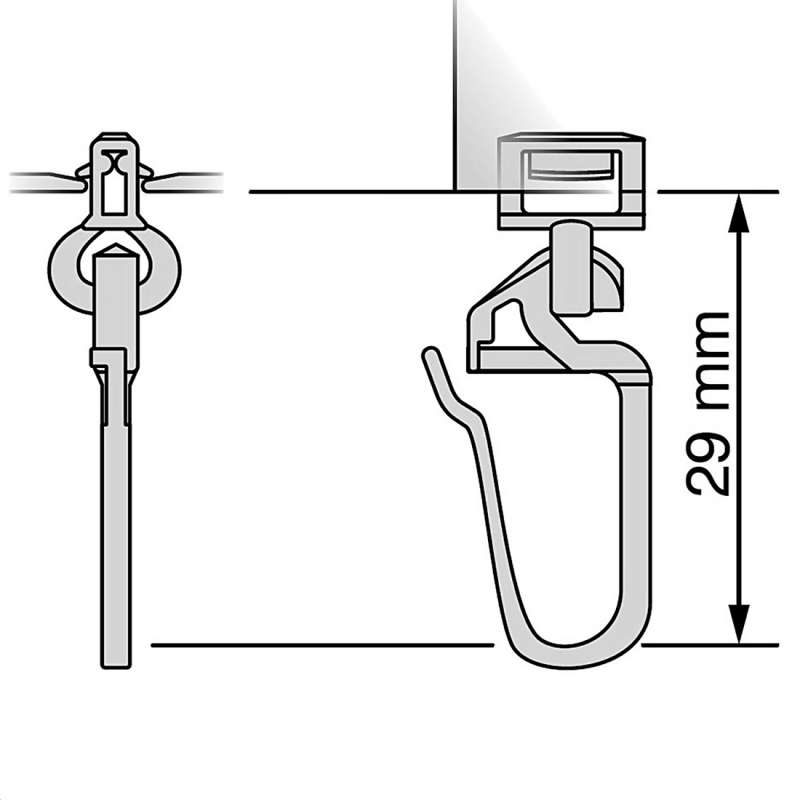 Klick-Gleiter in weiß Detailbild
